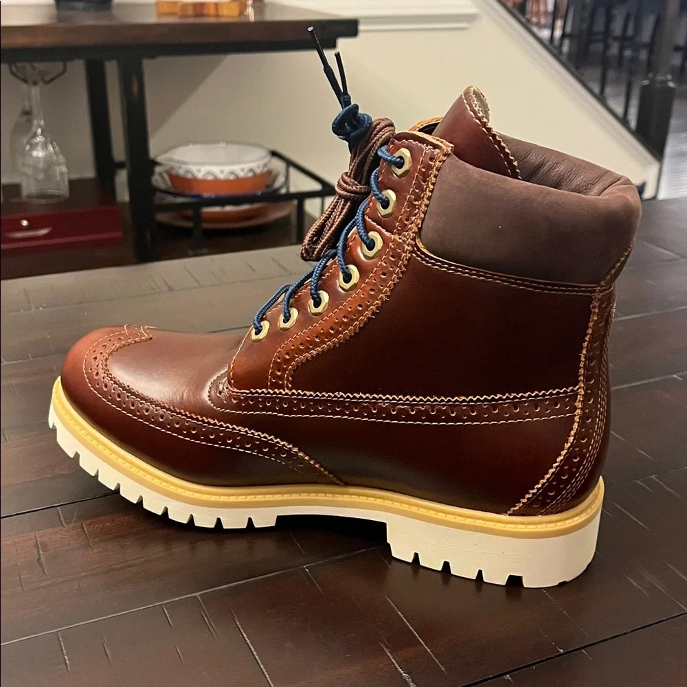 Timberland 6” Premium Brogue Boots Limited Edition Brown new Mens Size 9